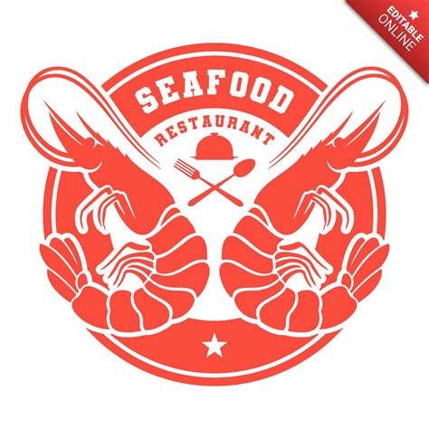 Modèle De Logo Pour Un Restaurant De Produits De La Mer Frais Crevettes Modèle De Design Gratuit