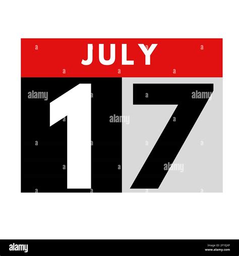 July 17 Flat Daily Calendar Icon Date Day Month Calendar For The