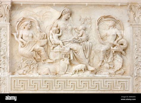 Relief Depicting The Goddess Tellus On Front Side Of The Ara Pacis