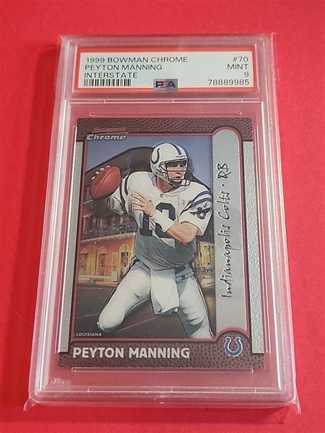 Bowman Chrome Interstate Peyton Manning Colts Psa Mint Ebay