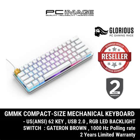 GLORIOUS GMMK COMPACT MECHANICAL GAMING KEYBOARD BROWN SWITCH - WHITE ICE / BLACK | PCIMAGE MALAYSIA