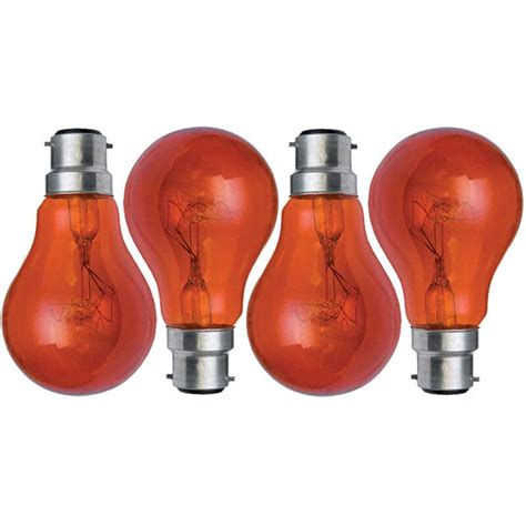 X W W Red Fireglow Gls Light Bulbs Bayonet Bc B For Flame