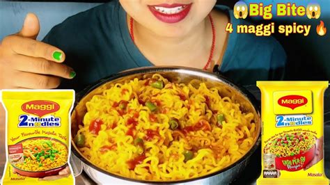 Asmr Eating Challenge Big Bite Spicy Maggi Eating Challenge Asmr