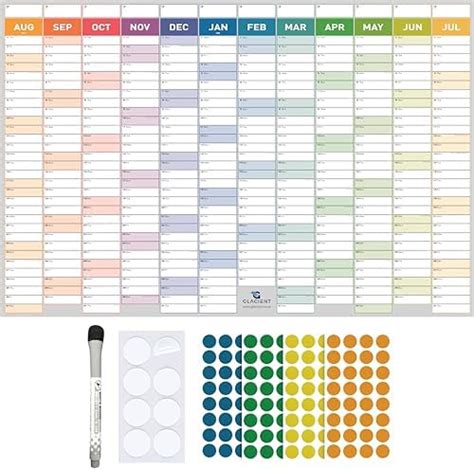 Academic Year Wall Planner Set 2024 2025 Large A1 87 X 59cm Laminated