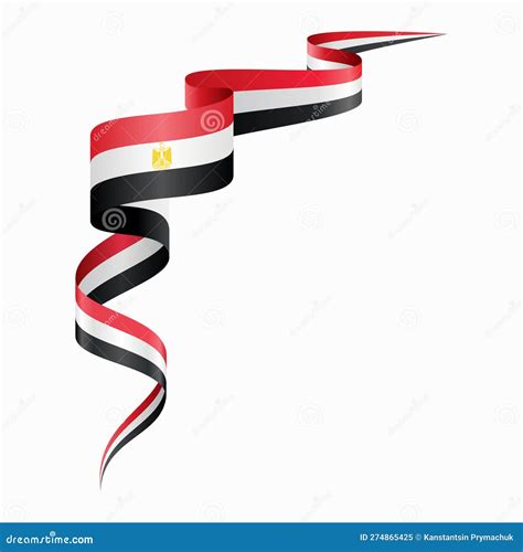 Egyptian Flag Wavy Abstract Background Vector Illustration Stock