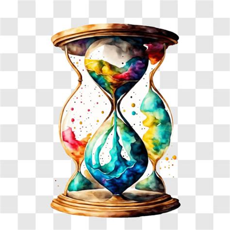 Download Colorful Hourglass Representing Passage Of Time Png Online