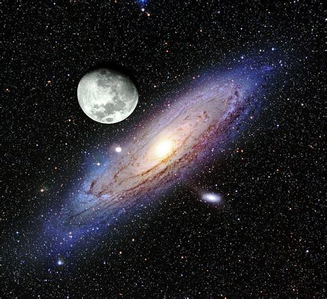 Andromeda Galaxy And Moon Photograph By Adam Blockmount Lemmon