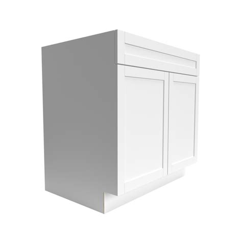 Single Shaker White Sink Base Cabinet 2 Door 1 Drawer Face