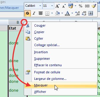 Masquer Une Colonne Dans Excel