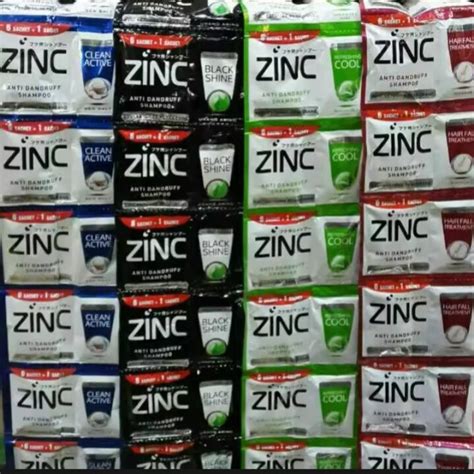 Zinc Shampoo Renteng Isi Baris Sachet Zinc Anti Dandruff Shampoo