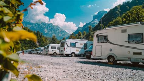 Rv Parking In The Mountain At Vacations Caravans Parked In Camper