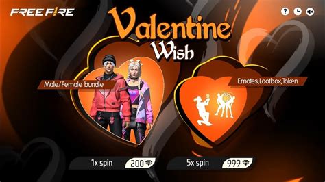 Valentine Wish Event Free Fire Rose Emote Return New Emote Party