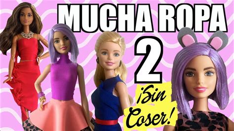 Cómo hacer Ropa para Barbie Sin Coser PARTE 2 Muy Fácil Manualidades