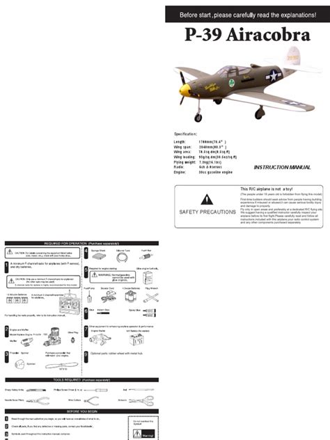 P 39 Airacobra Safety Precautions Pdf Screw Landing Gear