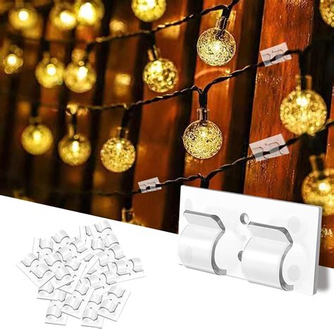 Amazon Sibosen 40PCS Hooks For Outdoor String Lights Clips Self