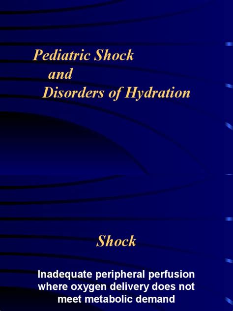 Pediatric Shock Pdf Shock Circulatory Dehydration