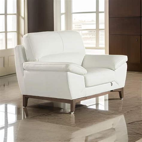 Benjara White And Brown Leather Arm Chair With Tufted Cushioned