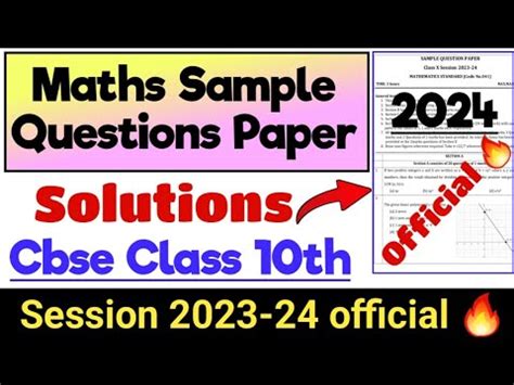 Maths Sample Question Paper 2024 Cbse Class 10 Session 2023 24