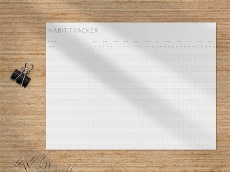 Minimalist Habit Tracker Printable Daily Habit Tracker Etsy