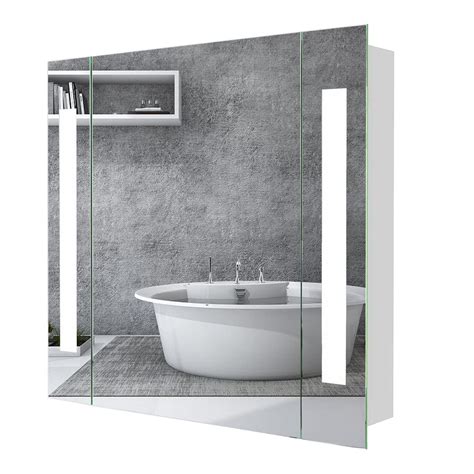 Buy Ounuo 650 X 600 Mm Led Illuminated Bathroom Mirror Cabinet Bathroom Cabinets Wall Ed With