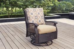 Backyard Creations Allenwood Brown Wicker Deep Seating Swivel Glider