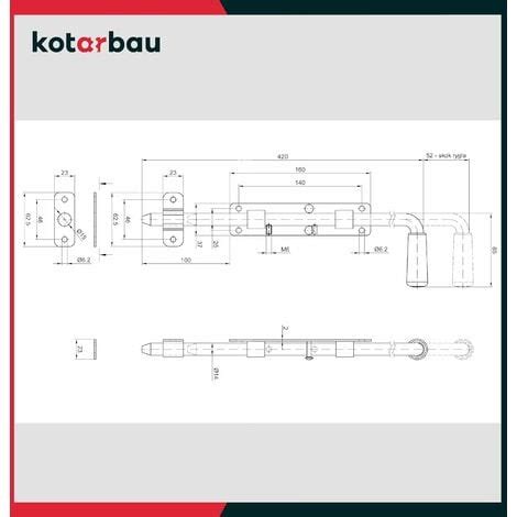 Kotarbau Verrou Coulisse Troit Non Peint Mm Verrou Boulon