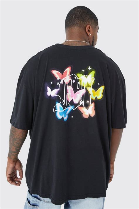 Plus Oversized Butterfly Back Graphic T Shirt Boohoo Uk