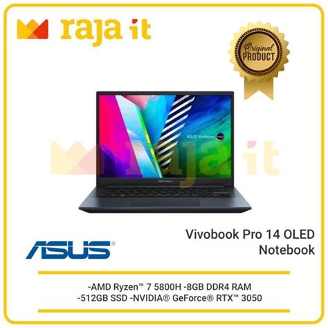 Jual Asus Vivobook Pro 14 OLED M3401QC OLED758 Ryzen 7 8GB 512GB RTX