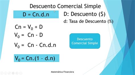 Descuento Simple Matemática Financiera YouTube