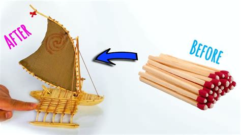 Matchstick Art Craft Idea Moana Boat Diy In Matchstick Craft