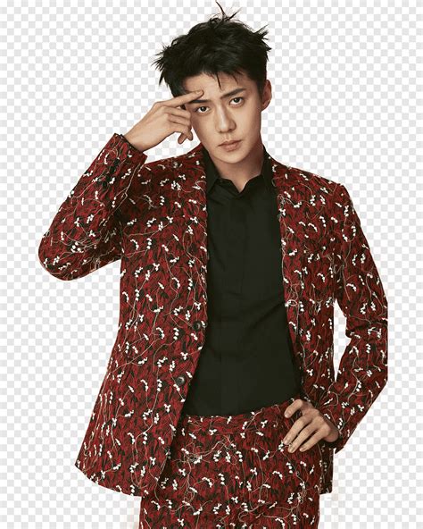 Sehun Exo L Optimum Man In Red And White Floral Suit Jacket