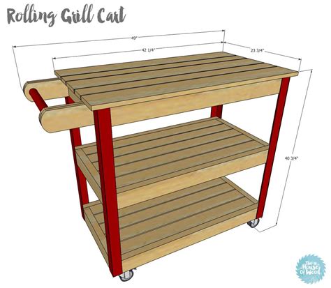 How To Build A Rolling Grill Cart Grill Cart Grill Table Outdoor