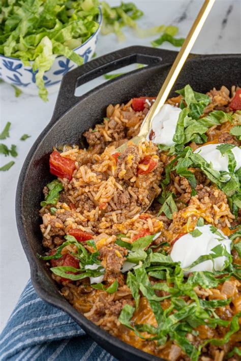 Easy Beef Taco Rice Skillet The Schmidty Wife