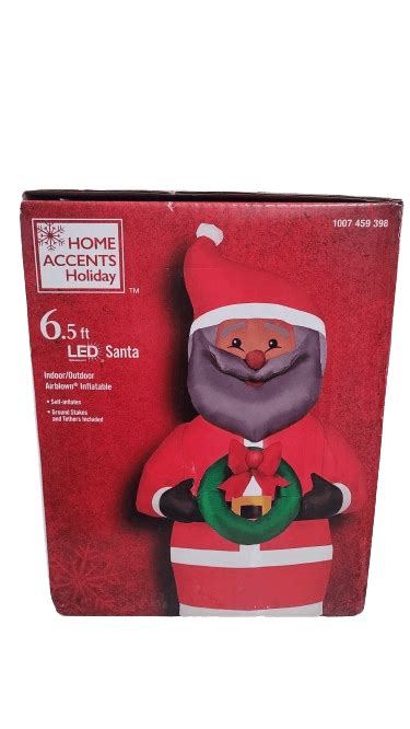 Home Accents Holiday 6 5 Ft African American Santa Inflatable With Led