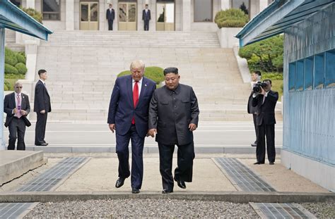 Us President Trump And North Korean Leader Kim Jong Un Meet At The Korean Demilitarized Zone