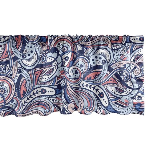 Paisley Window Valance Abstract Modern Colorful Design Ethnic Curvy