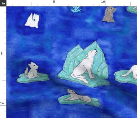 Arctic Animals On Ice 2:1 - Spoonflower