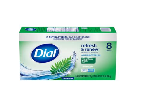 Dial Antibacterial Bar Soap Mountain Fresh 32 Oz904 G 8 Bars 32