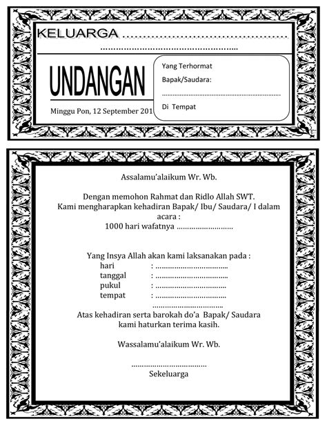 Download Download Format Template Undangan Tahlil Kosongan Bisa Di Edit