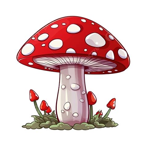 Hình ảnh Phim Hoạt Hình Dễ Thương Ruồi Nấm Amanita Muscaria PNG Nấm