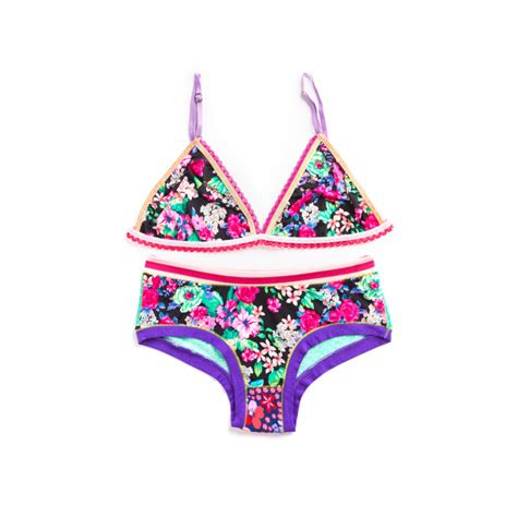 Set Lingerie Purple Green Isabelle De Paris