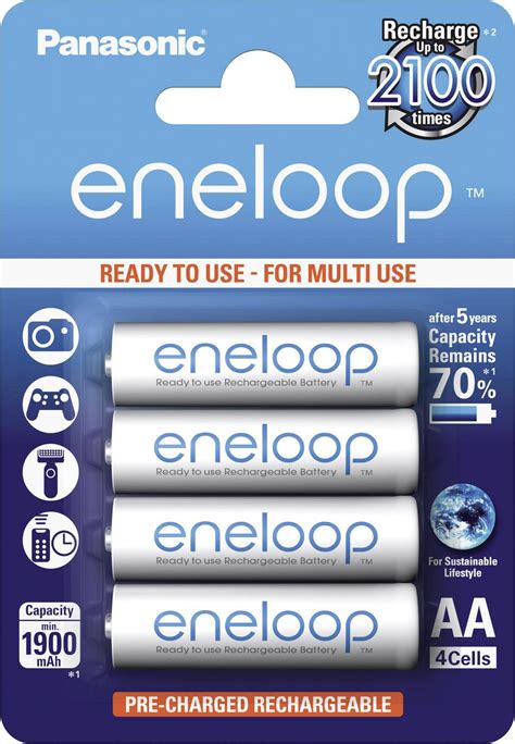 Panasonic Eneloop Hr06 Aa Battery Rechargeable Nimh 1900 Mah 1 2 V 4