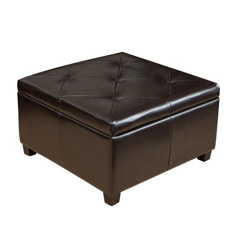 Noble House Weldon Espresso Tufted Storage Ottoman 237627 The Home Depot