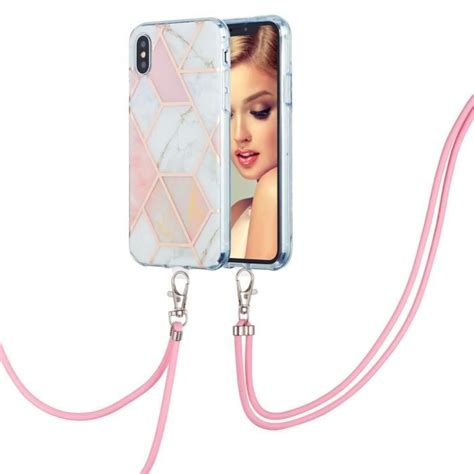 Collier Coque Pour IPhone X Coque Avec Cordon TPU Bumper Antichute