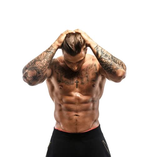 Muscular Man With Tattooes Stock Photo Fxquadro