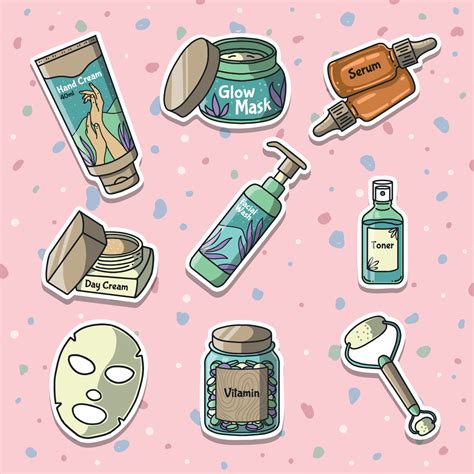 Beauty Skincare Sticker Set 6532045 Vector Art At Vecteezy