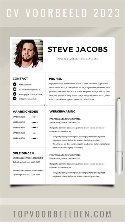 Cv Voorbeeld Gratis Templates Gratis Een Professioneel Cv Maken Artofit