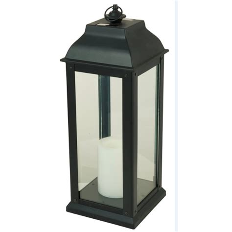 Shop 594 In X 16 In Black Glass Solar Outdoor Decorative Lantern At