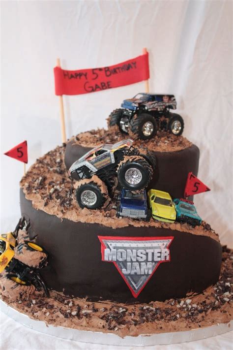 Hunter S 4th Birthday Monster Jam Birthday Cake Truck Birthday Cakes Monster Truck Birthday Cake