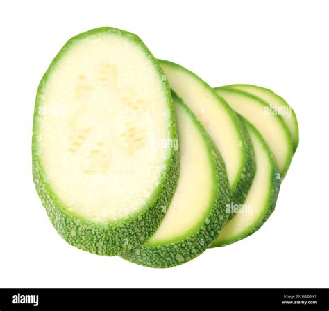 Chopped Marrow Zucchini Isolated On White Background Stock Photo Alamy